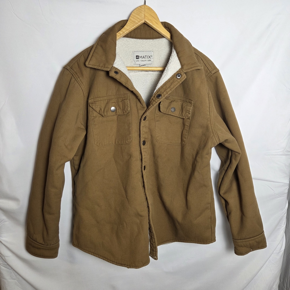 Matix Men's Sherpa-Lined Tan Shirt Jacket